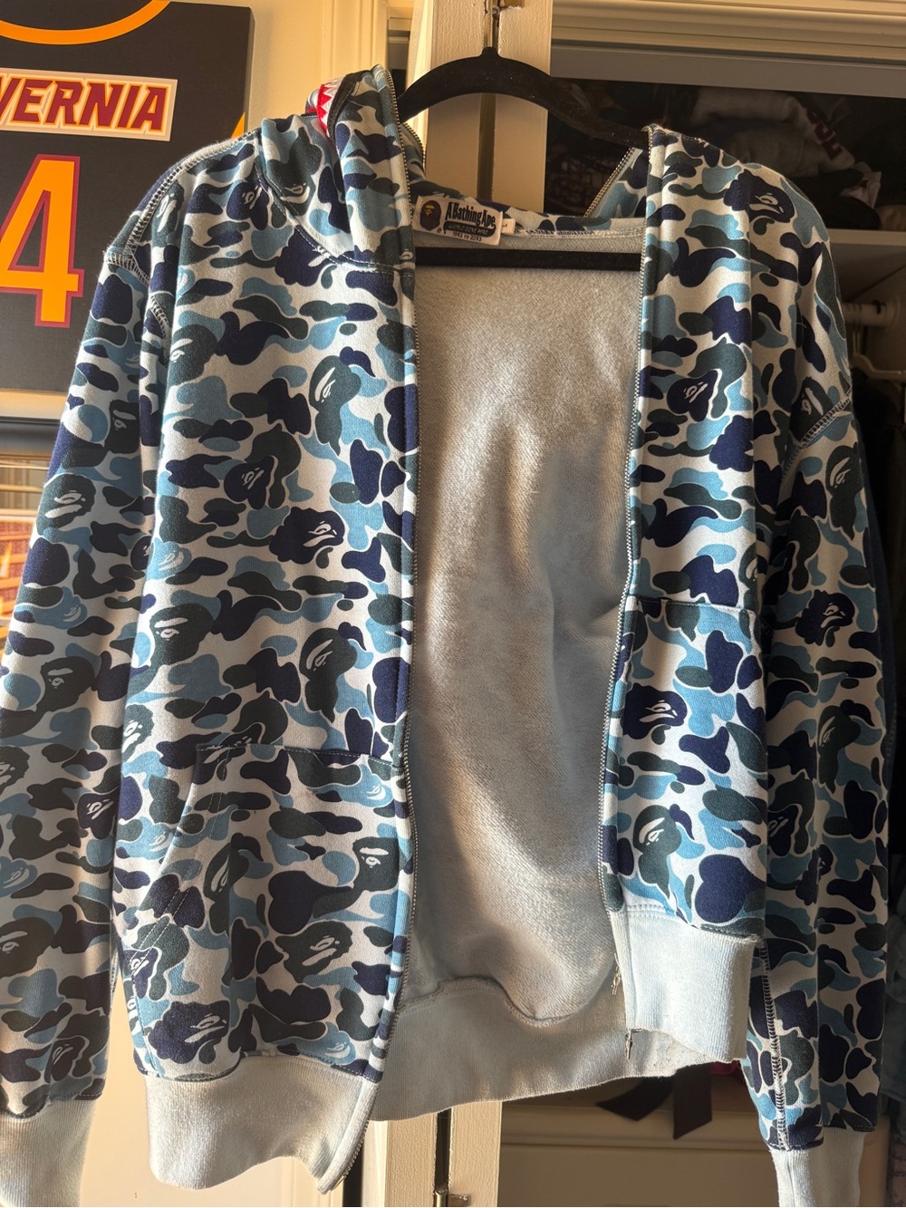 BAPE Blue Camo Zip-Up Hoodie